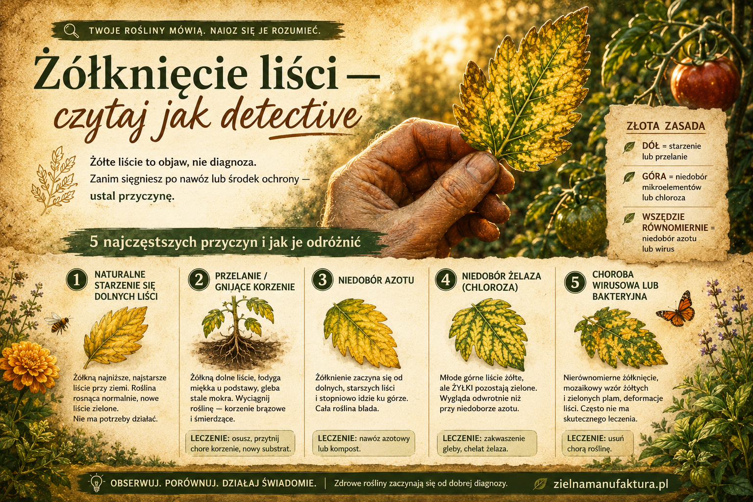Żółknięcie liści — 5 najczęstszych przyczyn i jak je odróżnić