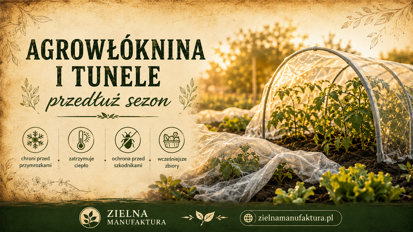 Agrowłóknina i tunel foliowy — jak wydłużyć sezon o 4–6 tygodni