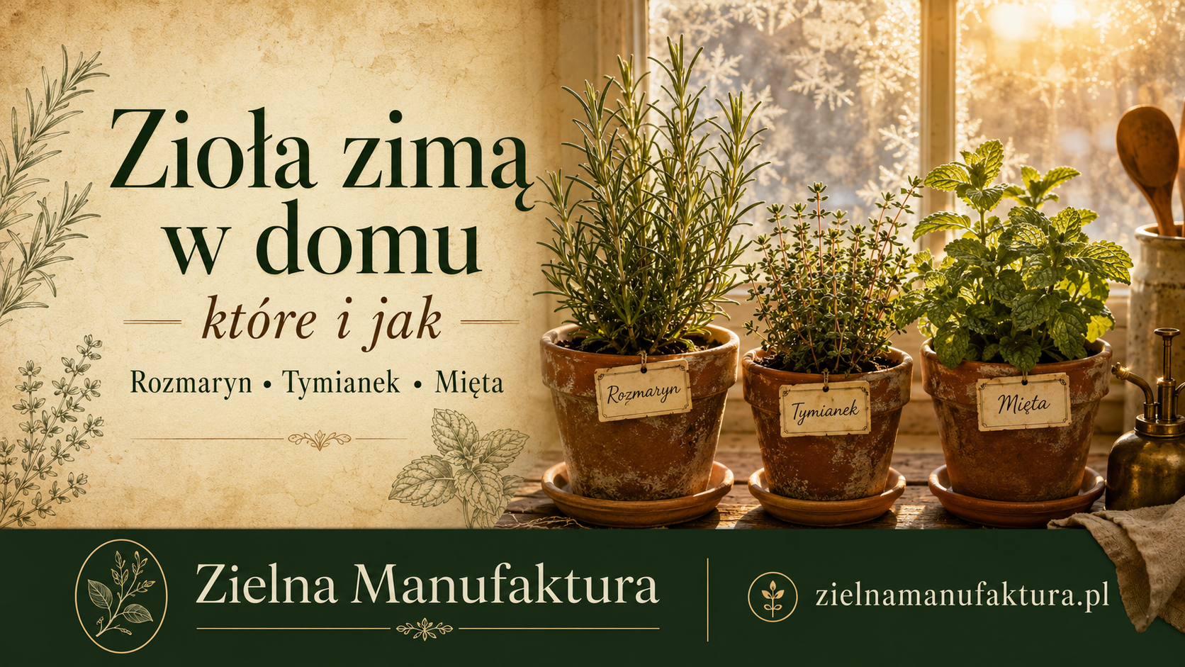 Zioła zimą w domu — które przenieść i jak utrzymać przy życiu